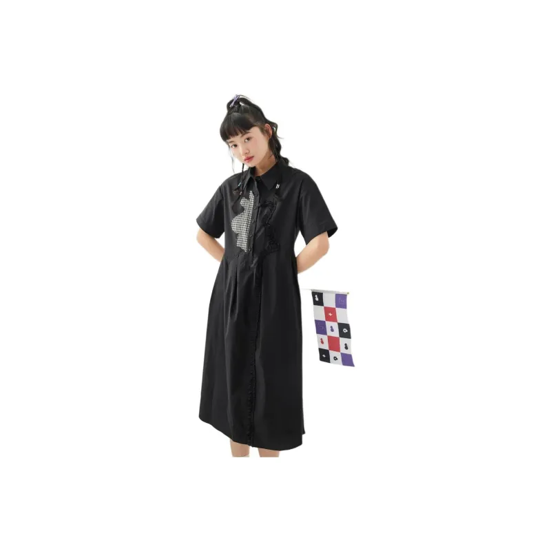 ZIHAN Short-Sleeved Dresses Women's Black-0