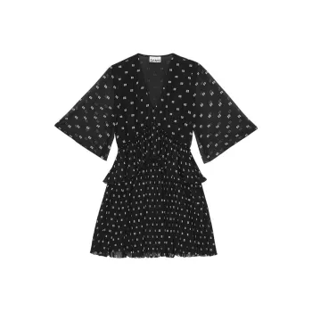 GANNI Butterfly Logo-pattern Tights