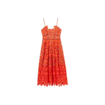 Self portrait Slip Dresses Women's Bright Orange