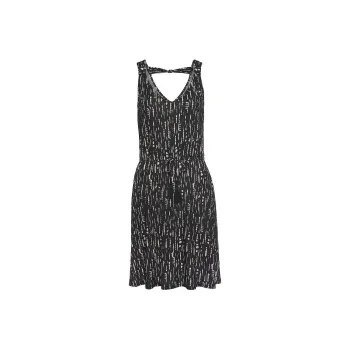 Victoria's Secret LASCless Mini Dress/Bl PaP Sleeveless Dress Women's Black Paintbrush Print