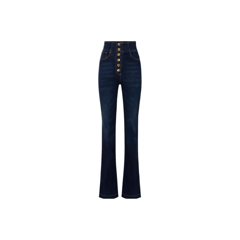 Elisabetta Franchi Press stud Placket Bell bottom Jeans-0