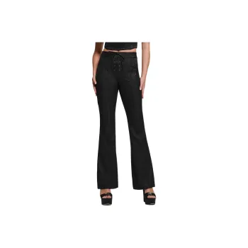 GUESS FW23 Kiersten Lace-Up Pants Jeans Women's Black