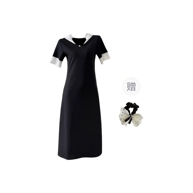 PAVEA Short Sleeved Dress Women's Black-0