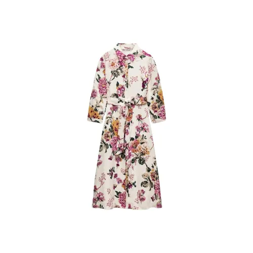 ZARA ZW Series Long Sleeved Dresses Women's Multicolor