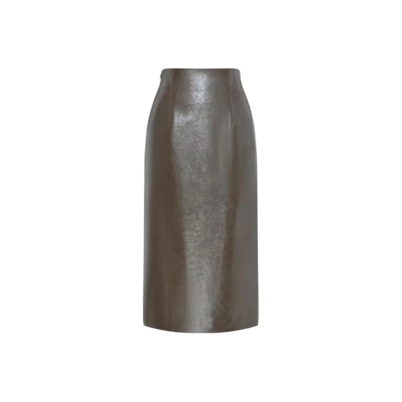 IDPAN Leather Long Skirt Women's-0