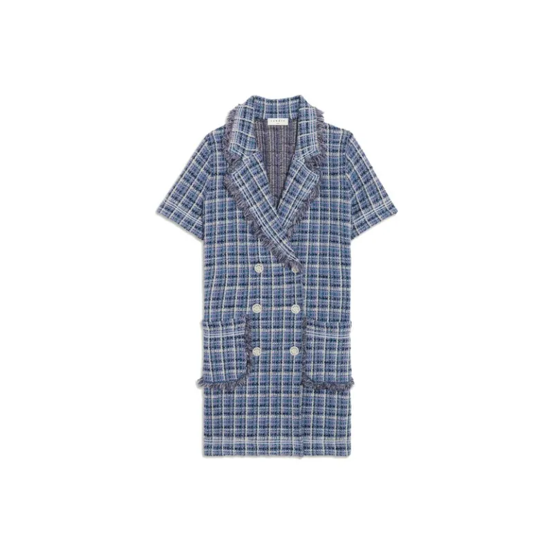 Sandro Short Sleeved Dresses Women's Blue-0