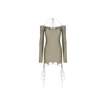 The Attico Lyna Scallop Hem Mini Dress