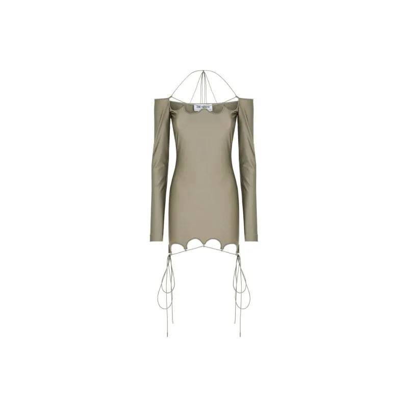 The Attico Lyna Scallop Hem Mini Dress-0