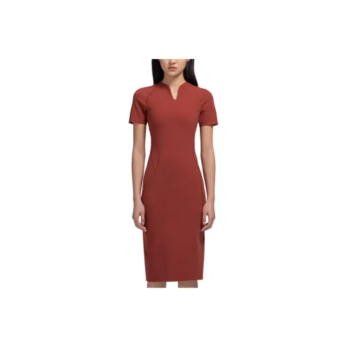 peaked Short Sleeved Dress Women's Orange