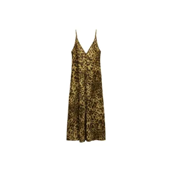 ZARA ZW Series Slip Dresses Women's Green