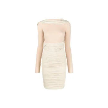 MM6 Maison Margiela Layered Effect Ruched Mini Dress