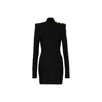 BALMAIN Love Letter Jacquard Short Knit Dress