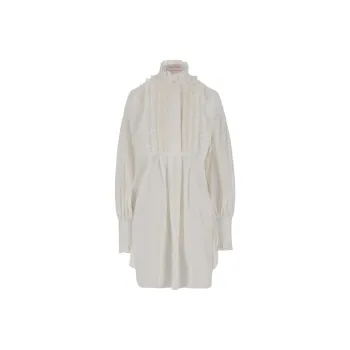 Valentino Ruffled Long Sleeved Mini Dress