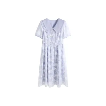 HUASJ Short-Sleeved Dresses Women's Blue