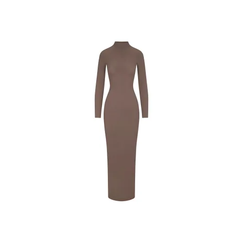 SKIMS SOFT LOUNGE TURTLENECK LONG DRESS Long Sleeved Dress Women's Amethyst/Amethyst