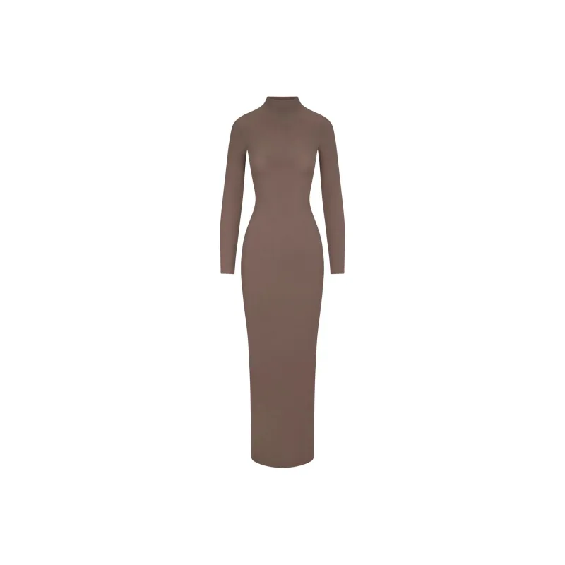 SKIMS SOFT LOUNGE TURTLENECK LONG DRESS Long Sleeved Dress Women's Amethyst/Amethyst-0