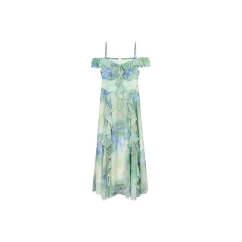 ANNIBUHUO Slip Dresses Women's Green