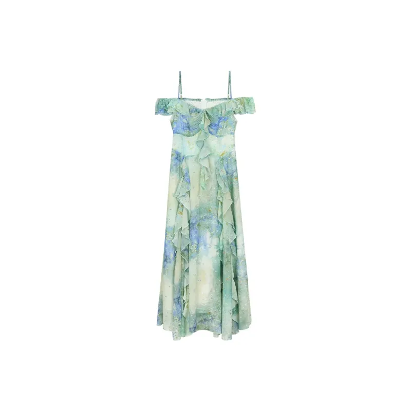 ANNIBUHUO Slip Dresses Women's Green-0