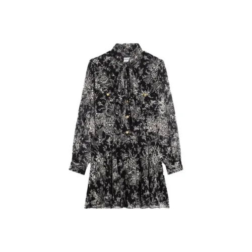CELINE Lavallière Bouquet Print Mini Dress