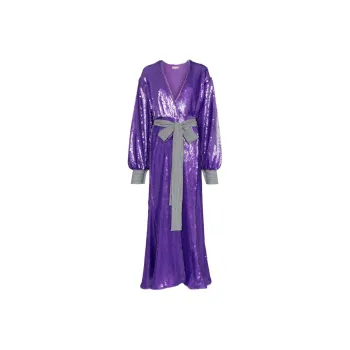 NATASHA ZINKO Sequin Embellished Maxi Robe Dress