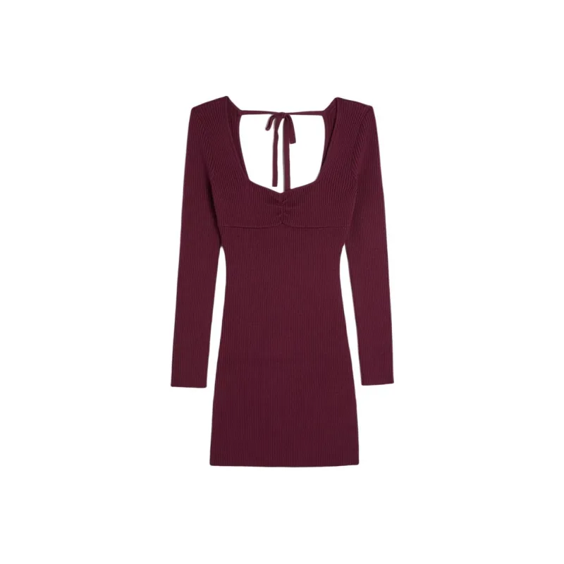 Hollister Long-Sleeved Dresses Women's Burgundy-0