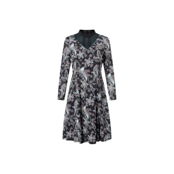 JZ. ANNAKRO Long Sleeved Dresses Women's Floral Black