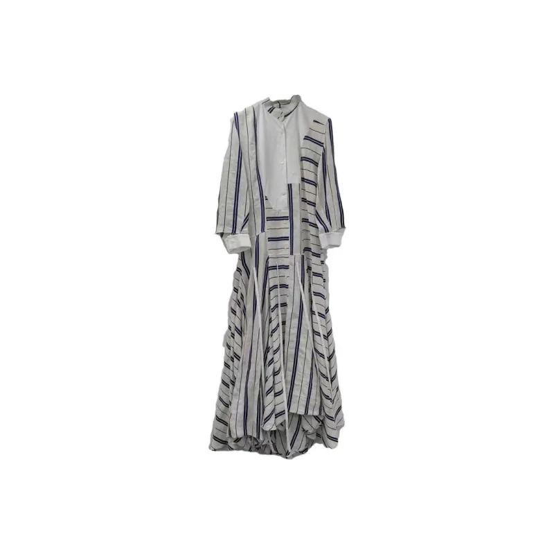 LOEWE Long Sleeved Dress Women's Blue White-0