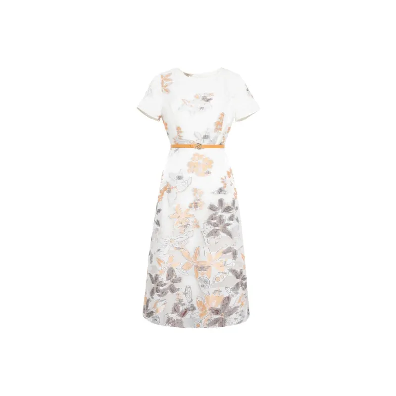BBLLUUEE Short Sleeved Dress Women's Rimu Orange-0