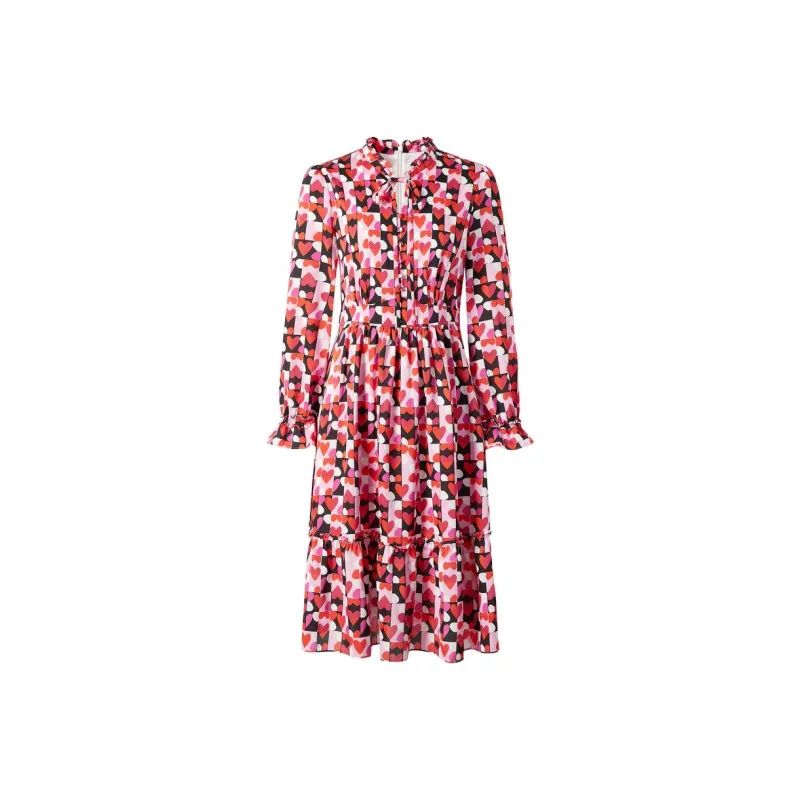 JZ. ANNAKRO Long Sleeved Dress Women's Floral Maroon-0