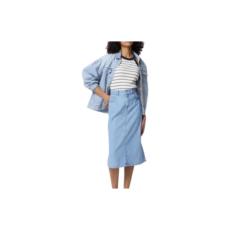 UNIQLO Denim Long Skirts Women's Sky Blue-2