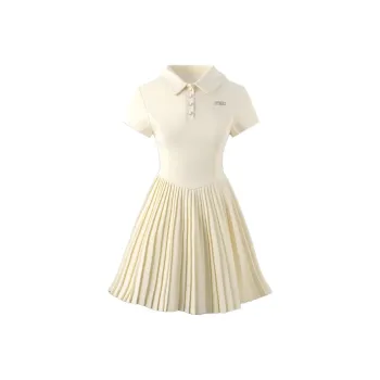 Fish Rabbits Short Sleeved Dress Women's Apricot
