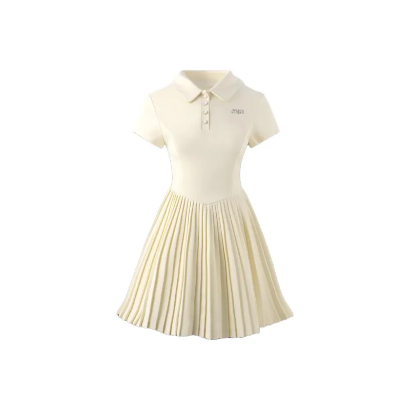Fish Rabbits Short Sleeved Dress Women's Apricot-0