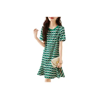 Mo Han Yi Mei Short Sleeved Dress Women's Green