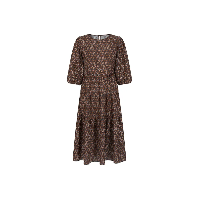 JZ. ANNAKRO Long-Sleeved Dresses Women's Floral Brown-0