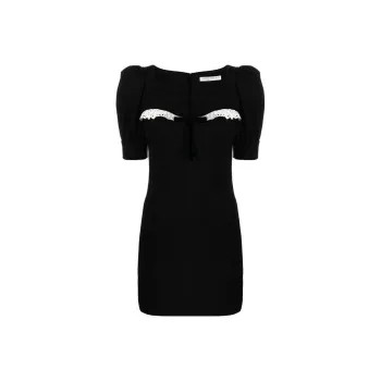 Alessandra Rich Lace Detailed Mini Dress
