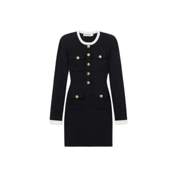 Self portrait Knitted Contrast Collar Mini Dress