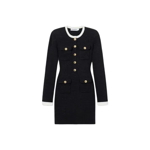 Self portrait Knitted Contrast Collar Mini Dress