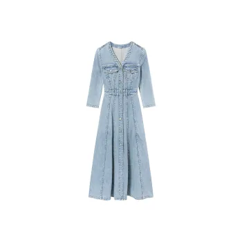 Miss Sixty Long-Sleeved Dresses Women's Light Blue