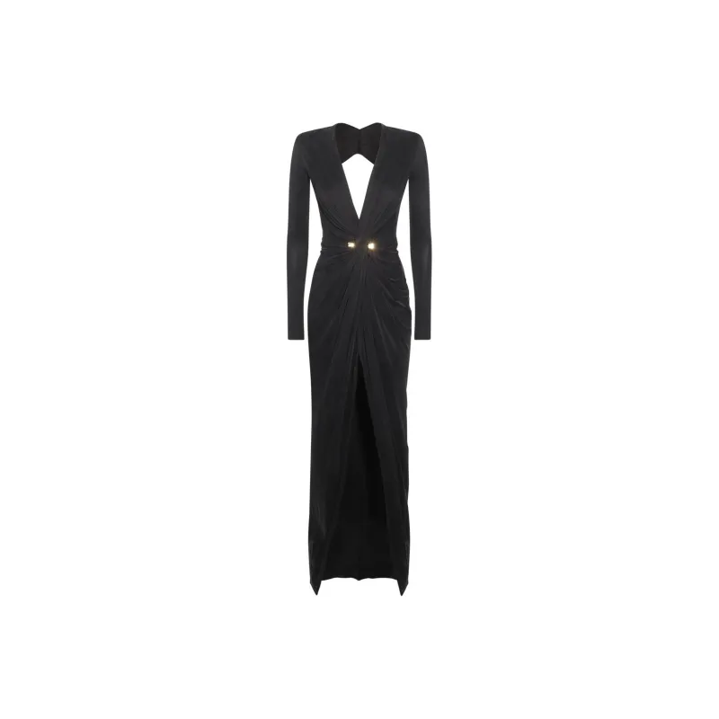 Elisabetta Franchi Pierced Jersey Red Carpet Dress-0