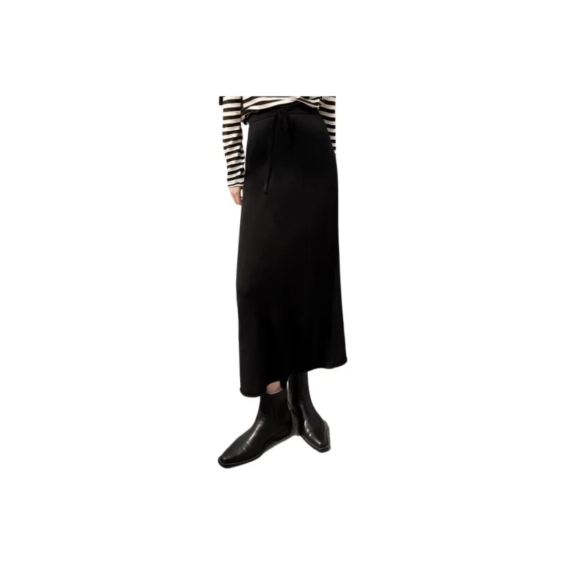3COLOUR Knit Long Skirts Women's Classic Black-0