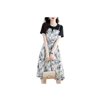 Still Quiet Short Sleeved Dresses Women's Black Beige