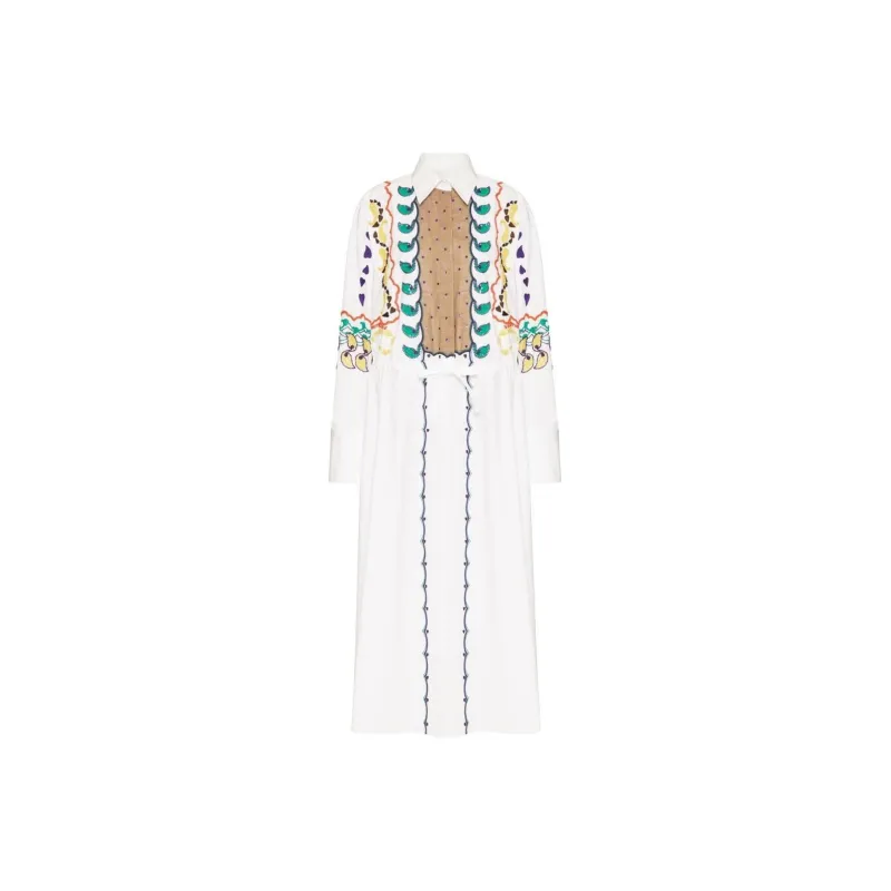 Valentino Long-Sleeved Dresses Women's White-0