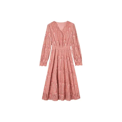 Dme Long Sleeved Dresses Women's Orange Pink