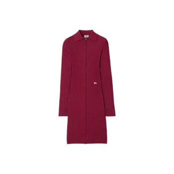 Burberry EKD Viscose Blend Dress Long Sleeved Dresses Women's Red
