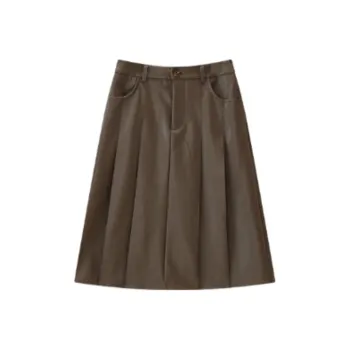 KUHNMARVIN Leather Long Skirts Women's Brown