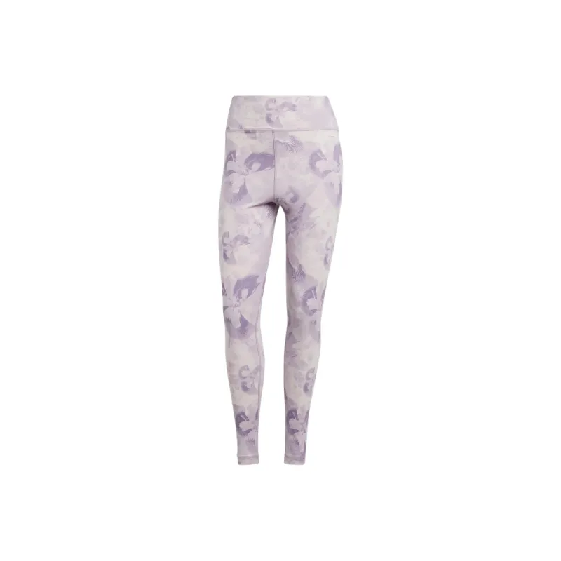 Adidas Train Essentials Aop Flower Tie Dye Leggings Women's Purple-0