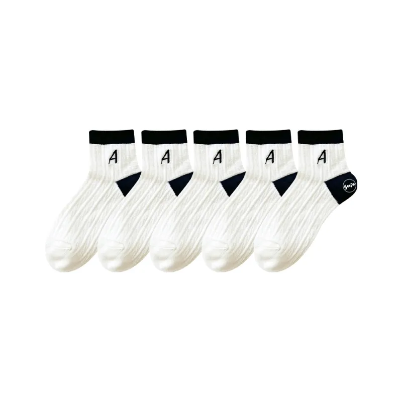 SOIE Ankle Socks Women's 5 Pack Black-0