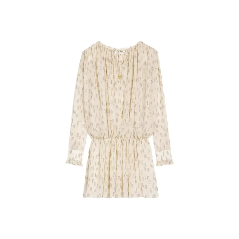 CELINE Long Sleeved Dresses Women's Beige Yellow-0