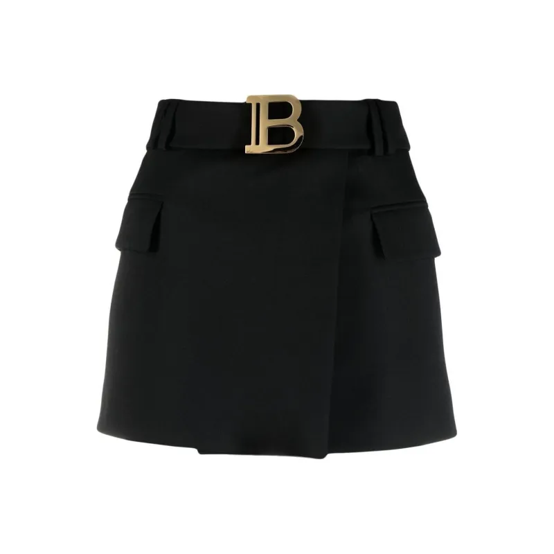 BALMAIN B-logo Wrap Skirt-0