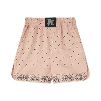 PALM ANGELS Paisley Printed Elastic Waist Shorts